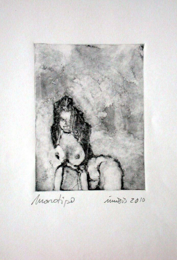 Monotipo 64 - 2010- 16x12cm - Plancha 16x12cm - Papel 250gr. Canson Guarro. VENDIDO.